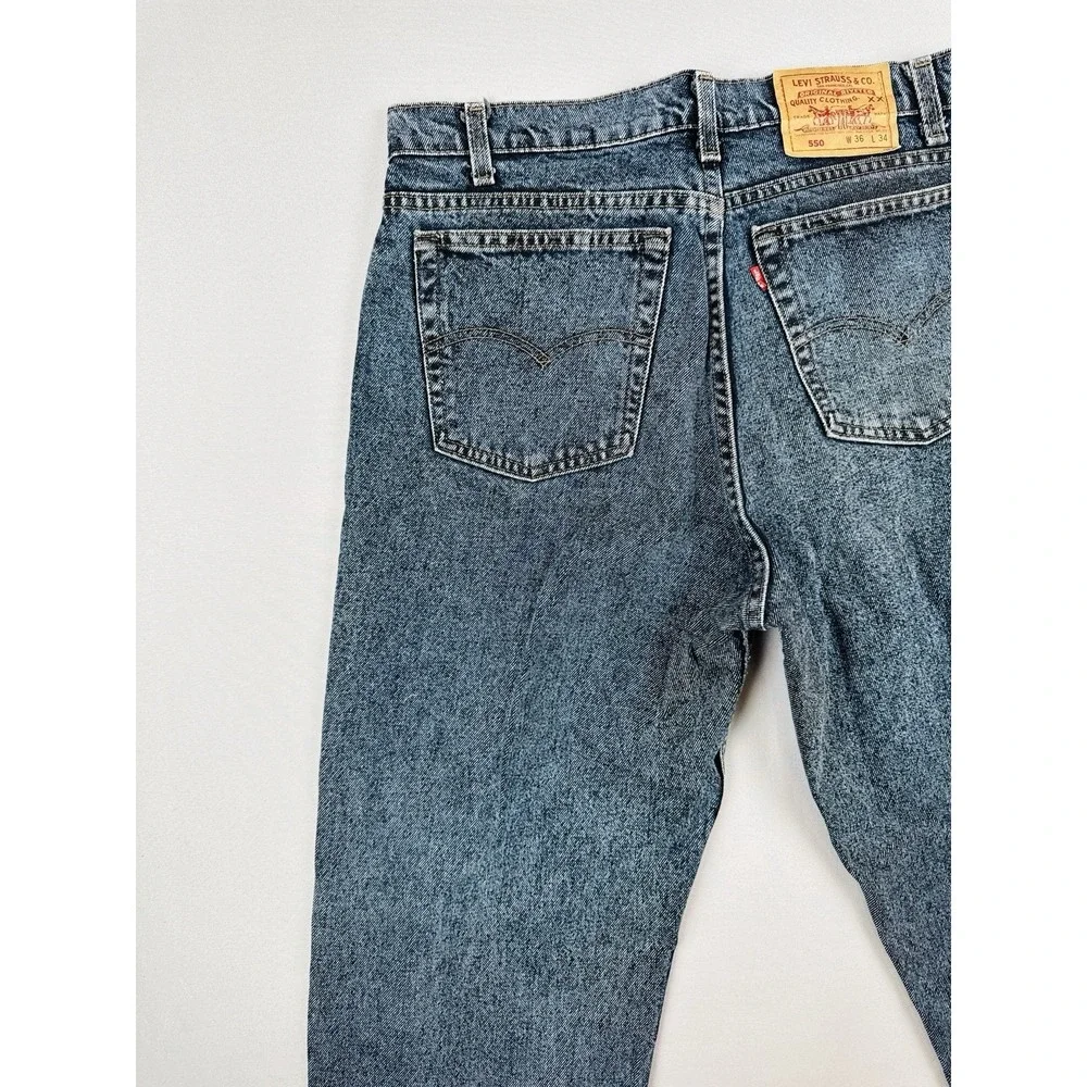 Vintage Levi's 550 Relaxed Fit Jeans 34x34 USA Made Stonewash Denim